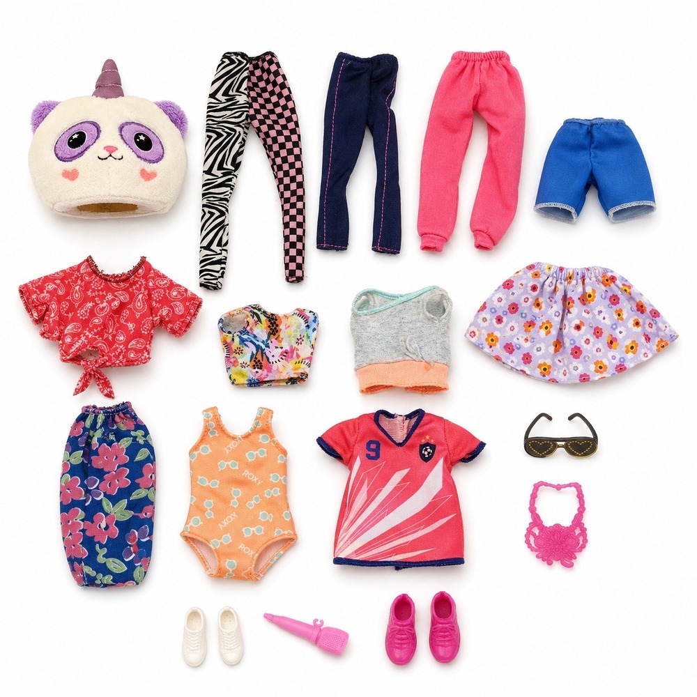 Barbie Fashion Doll Clothes Lot 18pc Roxy Swimsuit Panda Reveal Multi Excellent - Picture 1 of 8